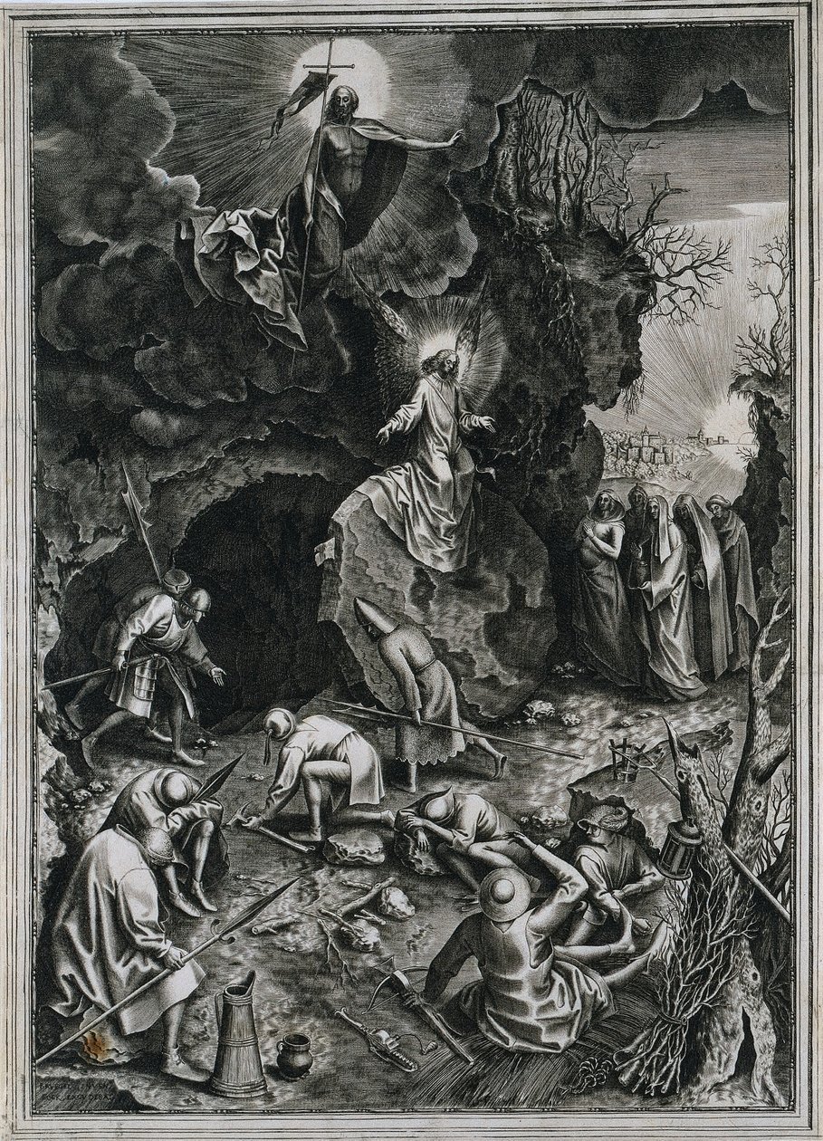 Kristuksen ylösnousemus, n. 1562. tekijältä Philip Galle