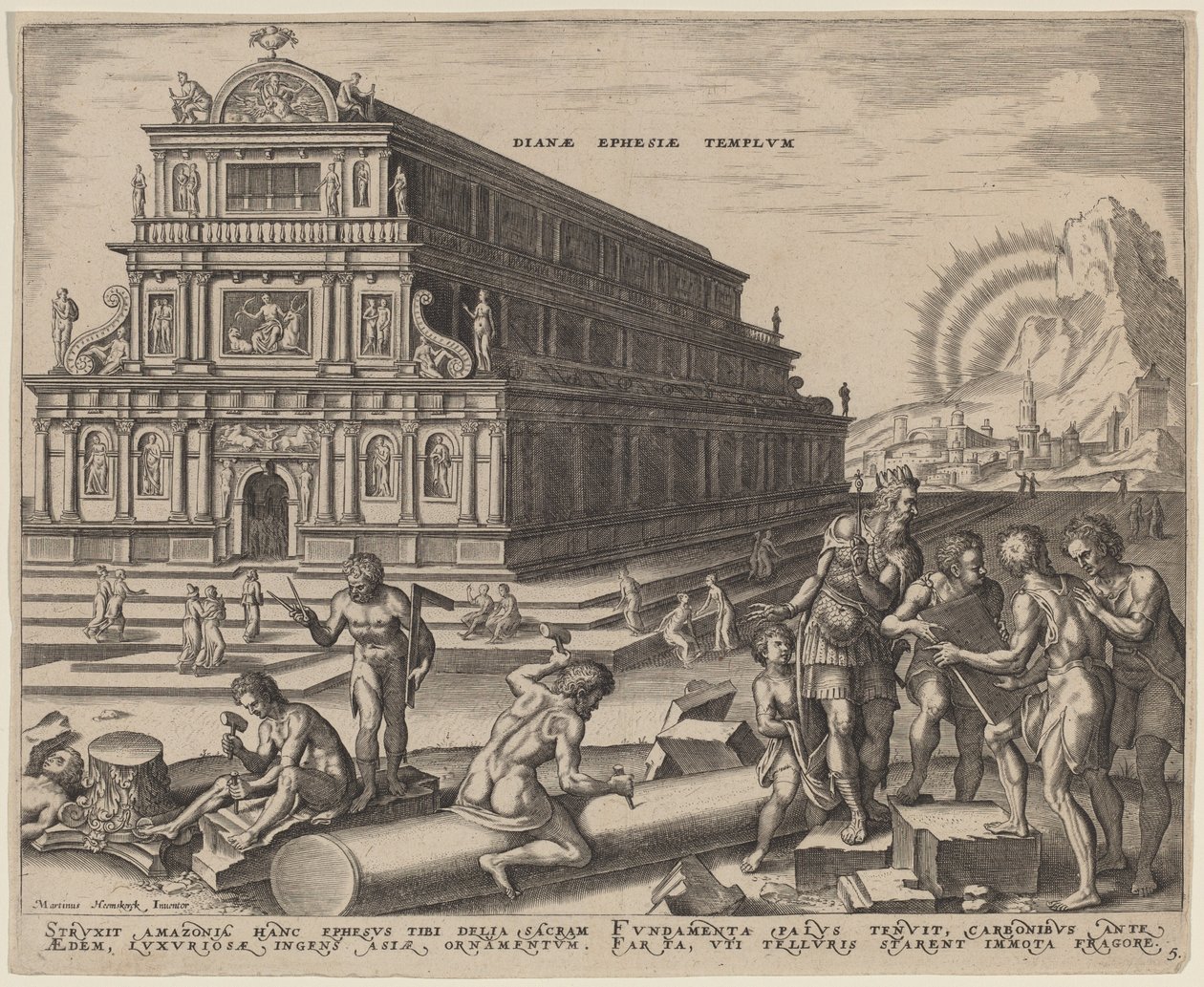 Dianan temppeli Efesoksessa tekijältä Philip Galle, after Maerten van Heemskerck