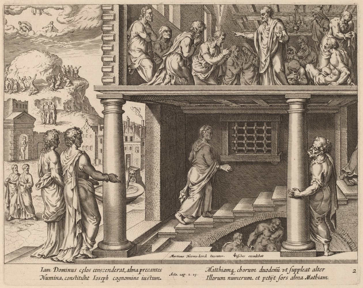 Pyhän Mattiaksen valinta tekijältä Philip Galle after Maerten van Heemskerck