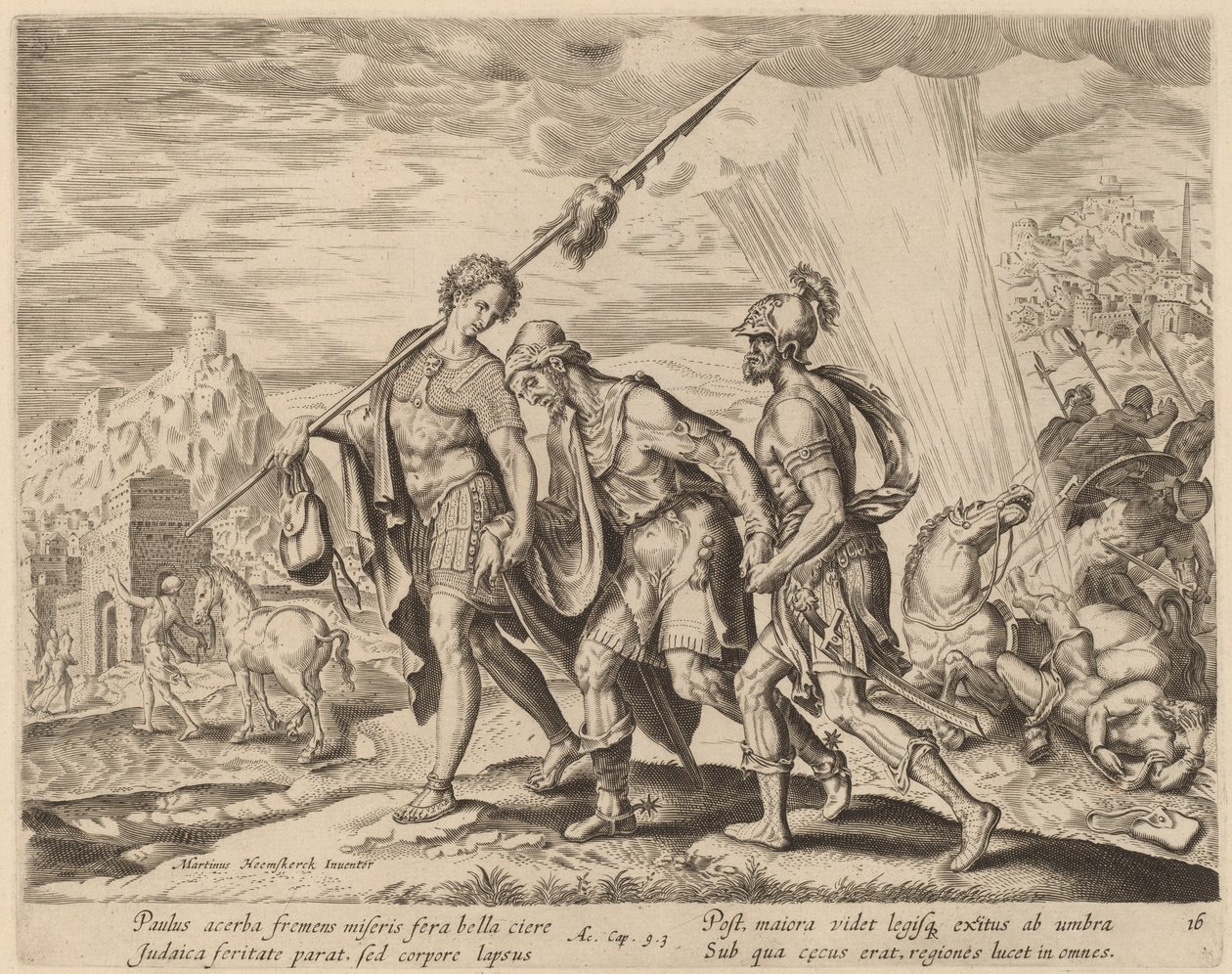 Pyhän Paavalin kääntymys tekijältä Philip Galle after Maerten van Heemskerck