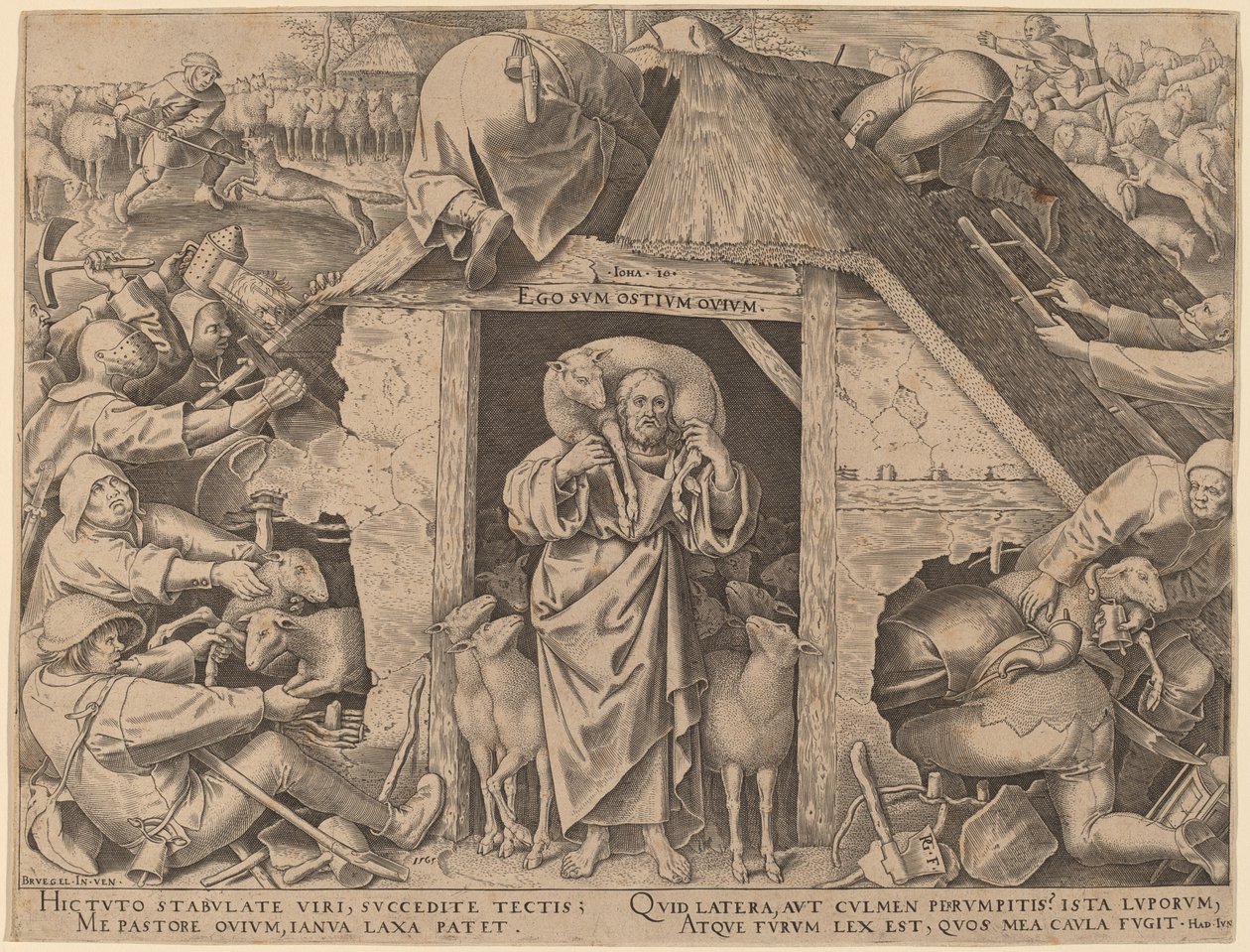 Vertaus Hyvästä Paimenesta tekijältä Philip Galle after Pieter Bruegel the Elder