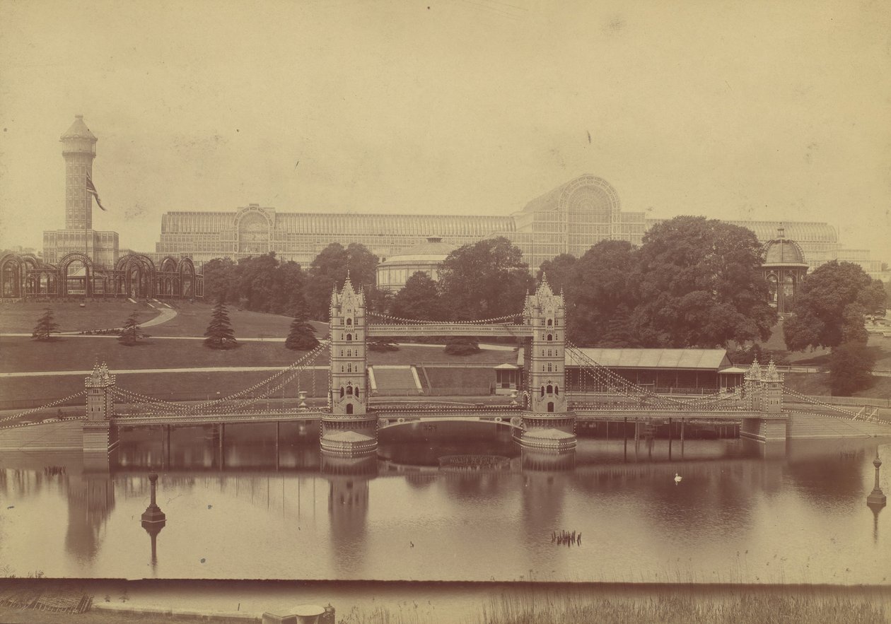 Crystal Palacen eteneminen Sydenhamissa, 1854. tekijältä Philip Henry Delamotte