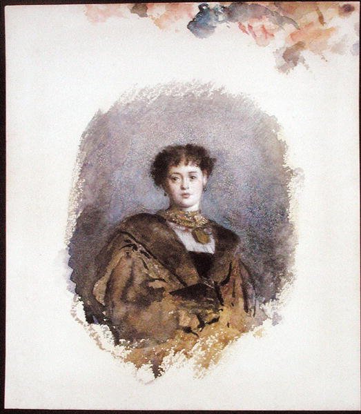 La Belle Yseult (akvarelli paperille) tekijältä Philip Hermogenes Calderon