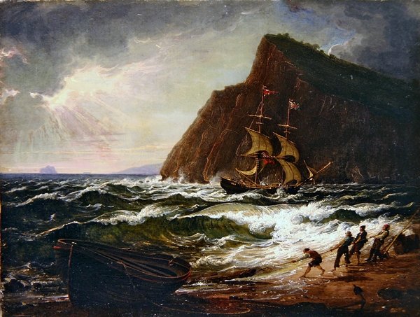 Baarin ylittäminen Teign-joen suulla (öljy kankaalle) tekijältä Philip James de Loutherbourg