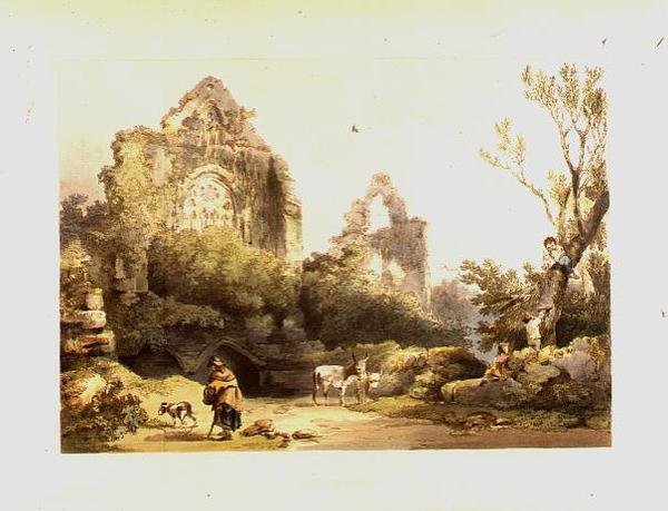 Tintern Abbey Englannin ja Walesin romanttisista ja maalauksellisista maisemista tekijältä Philip James de Loutherbourg