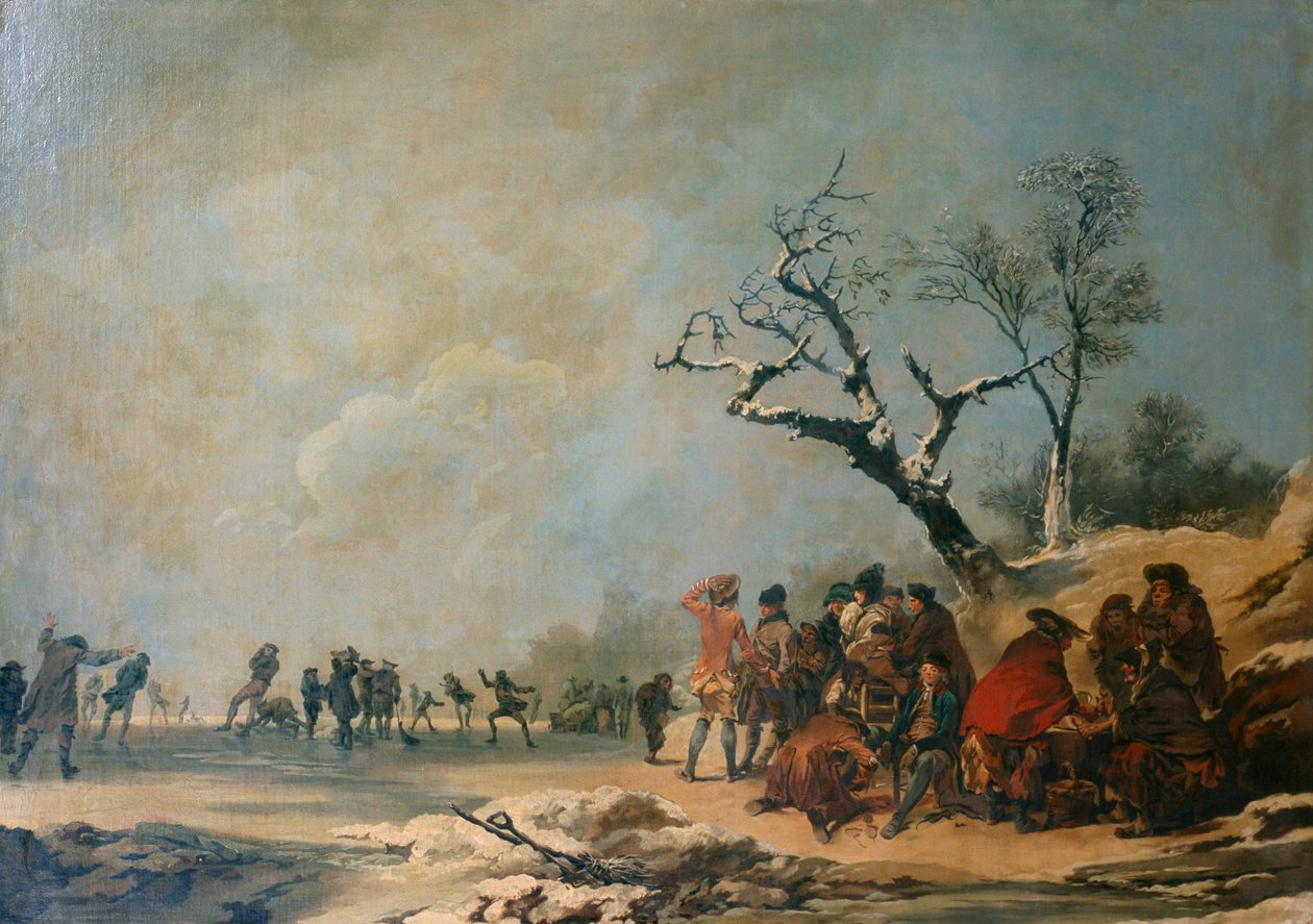 The Skaters (öljy kankaalle) tekijältä Philip James de (1740 1812) Loutherbourg