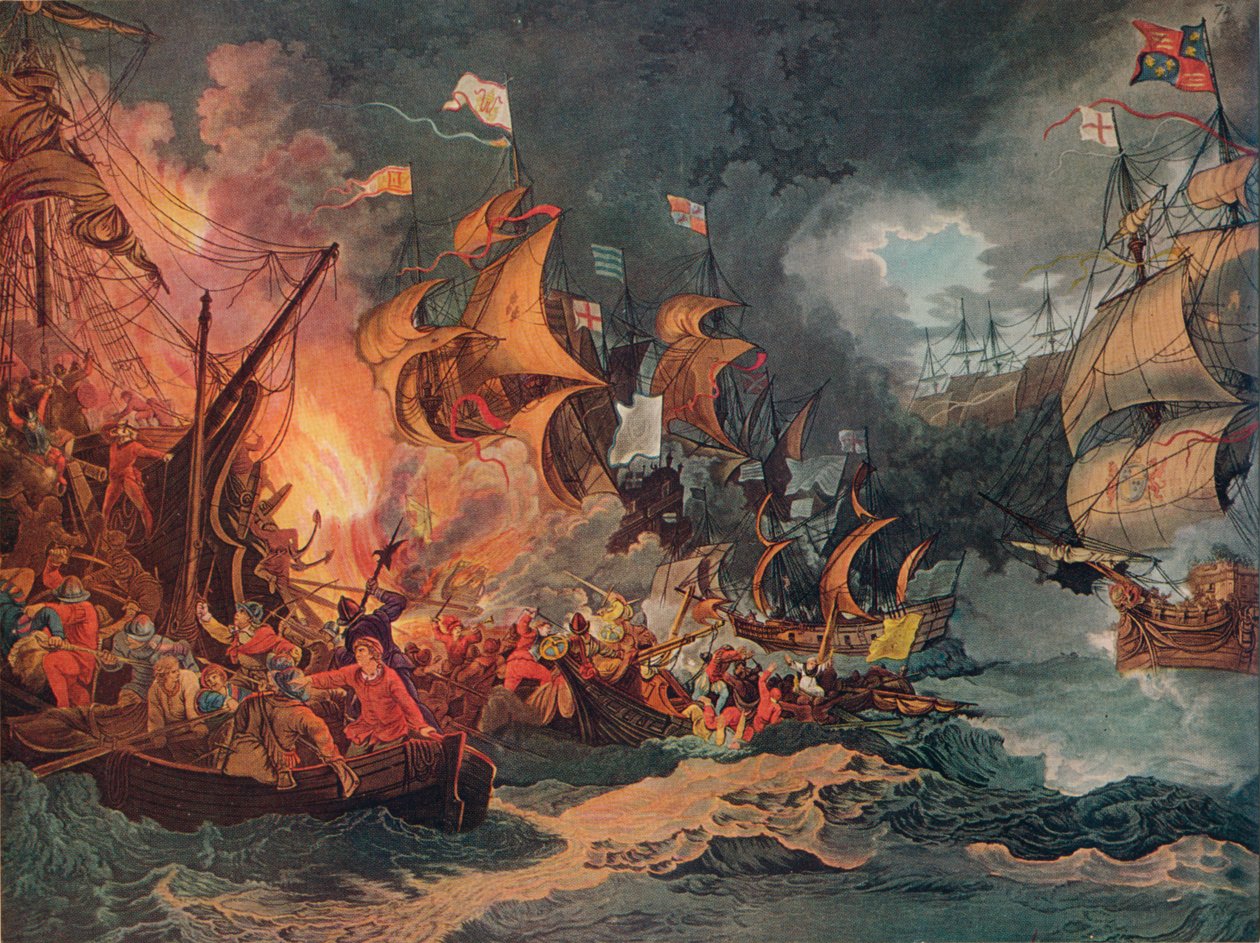 Espanjalaisen Armadan tappio, 1797 tekijältä Philip James de Loutherbourg