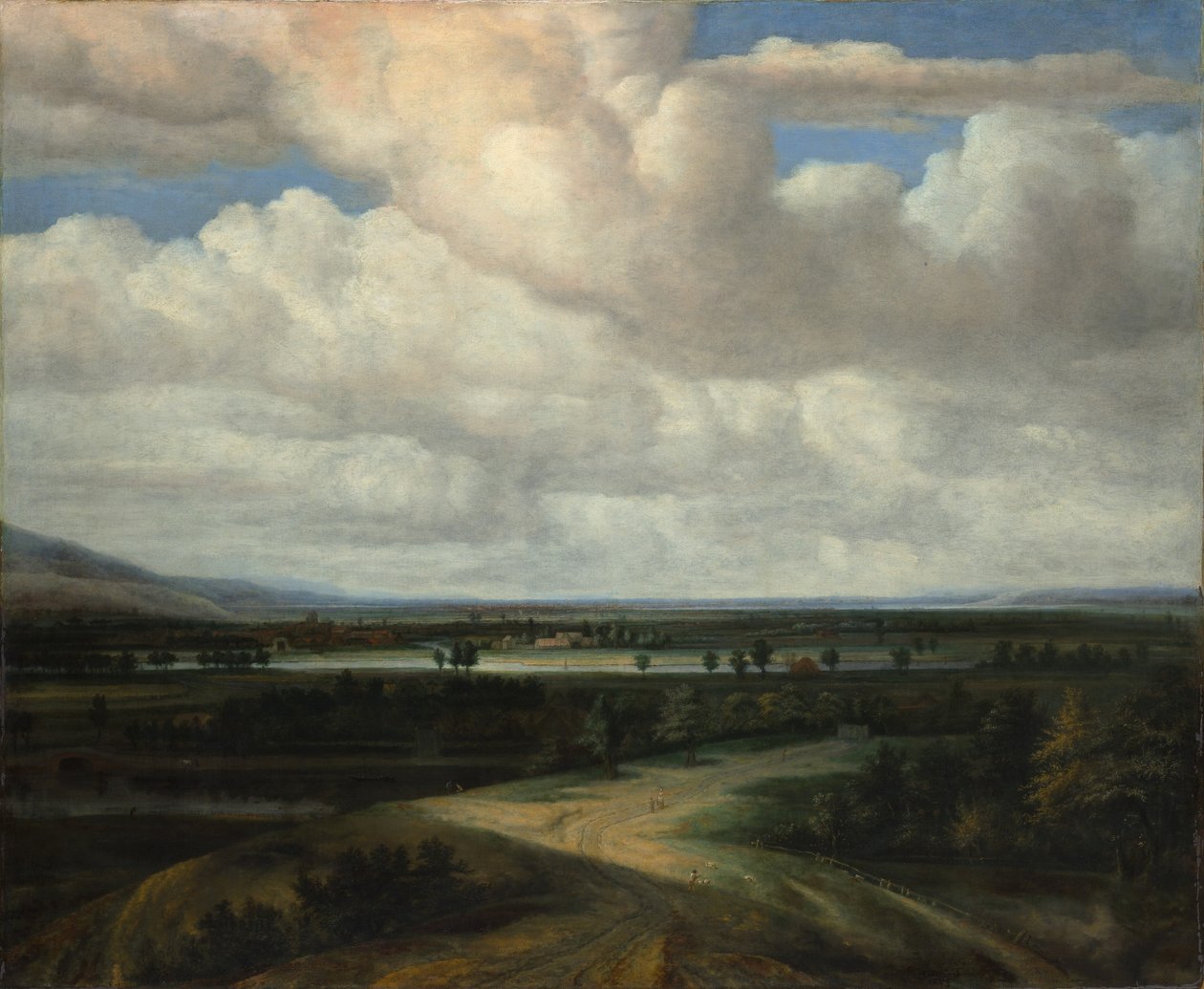 Panoraamamaisema maalaistaloineen, n. 1649. tekijältä Philip Koninck