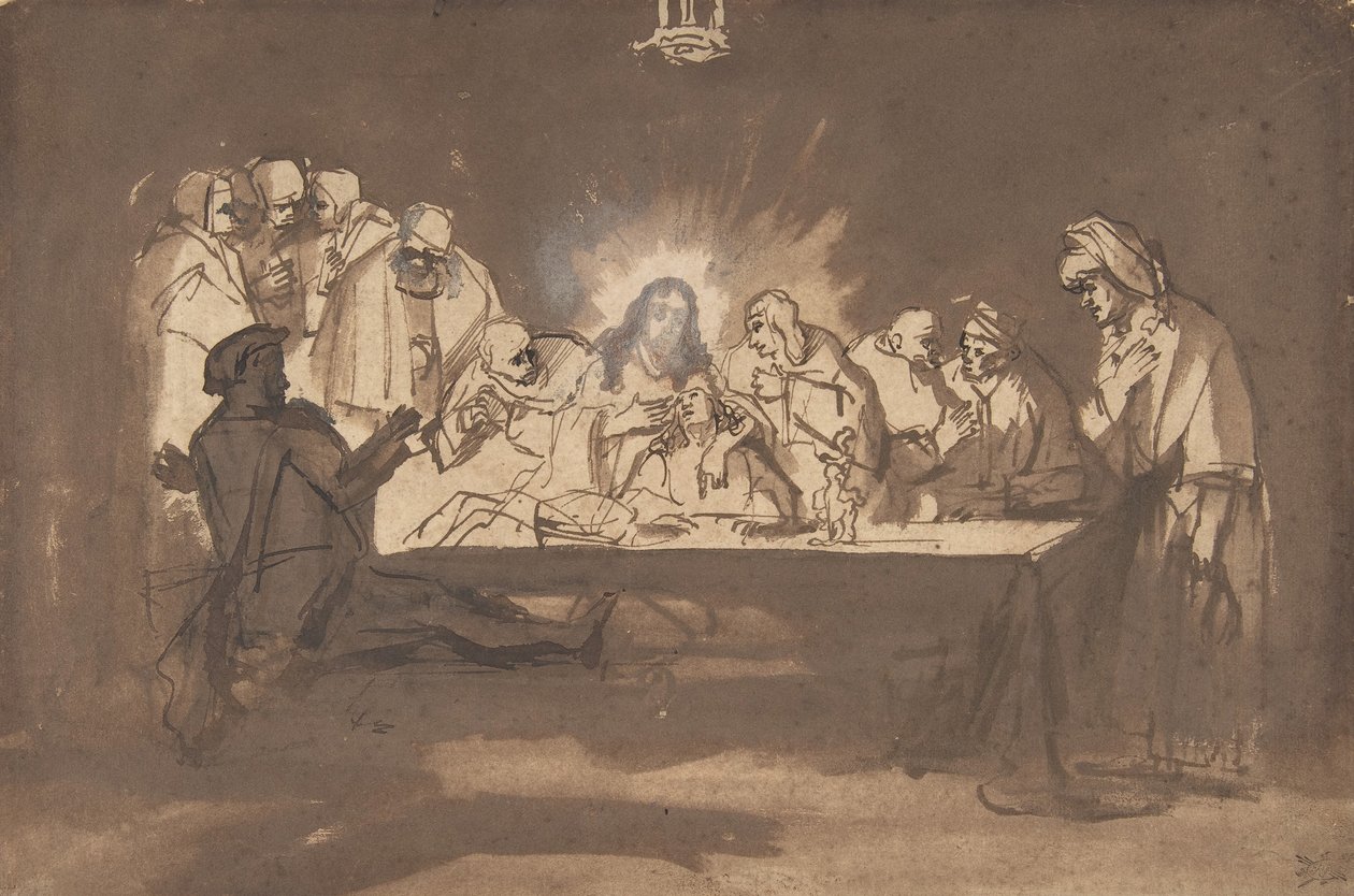 Viimeinen ehtoollinen 1650-luvun lopulla. tekijältä Philip Koninck