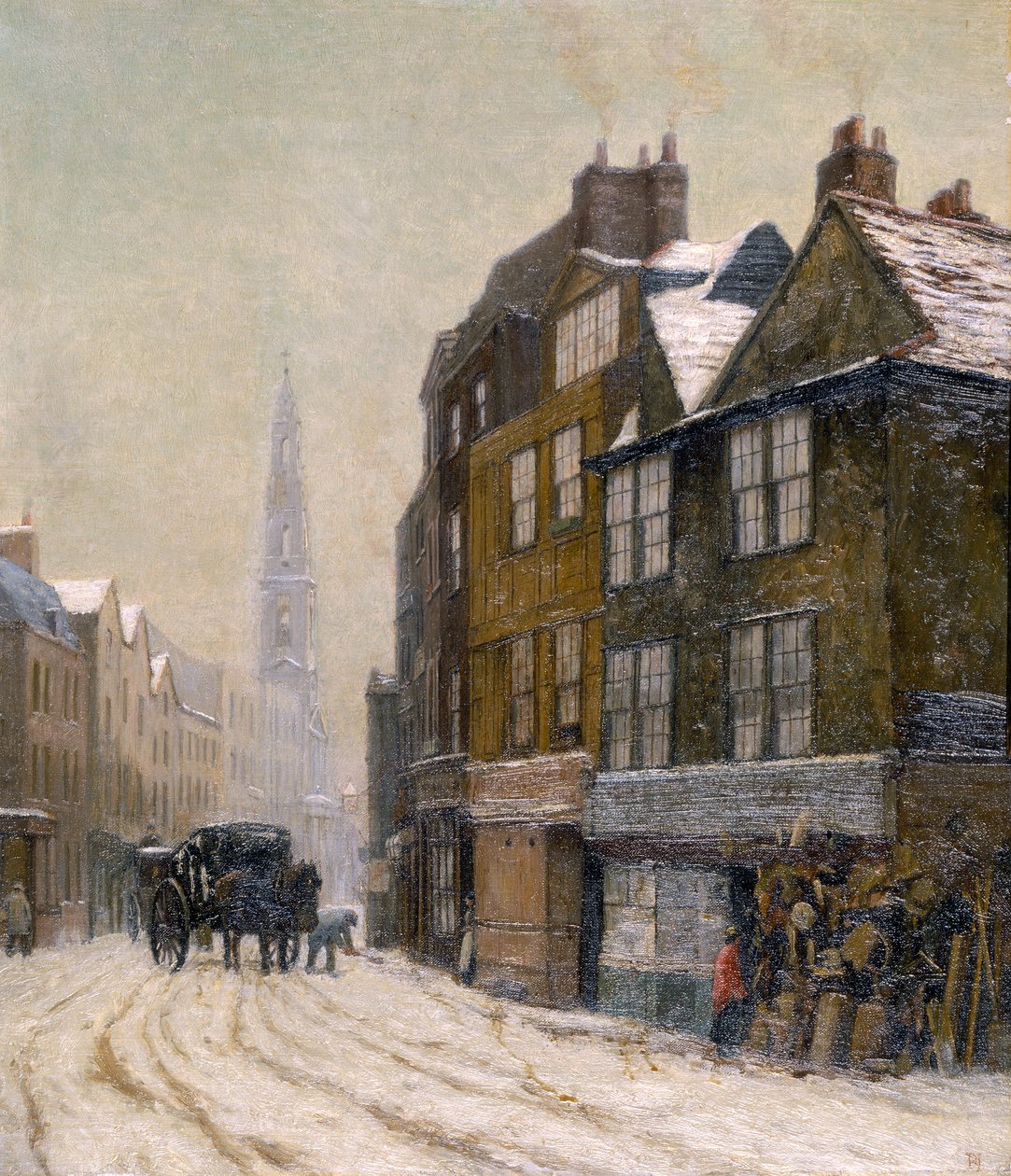 "Drury Court ja St Mary-le-Strandin kirkko", 1880 tekijältä Philip Norman