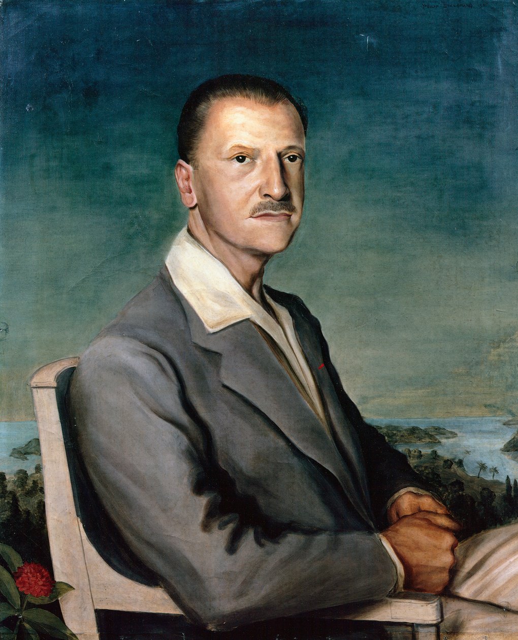 William Somerset Maughamin muotokuva (öljy kankaalle) tekijältä Philip Steegman