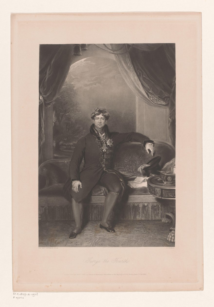 Englannin kuninkaan George IV:n muotokuva Yhdistyneen kuningaskunnan George IV:n muotokuva George Neljäs (otsikko esineessä) tekijältä Philip Thomas