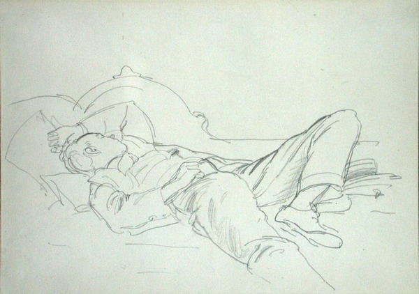 Snooze (kynä paperille) tekijältä Philip Wilson Steer
