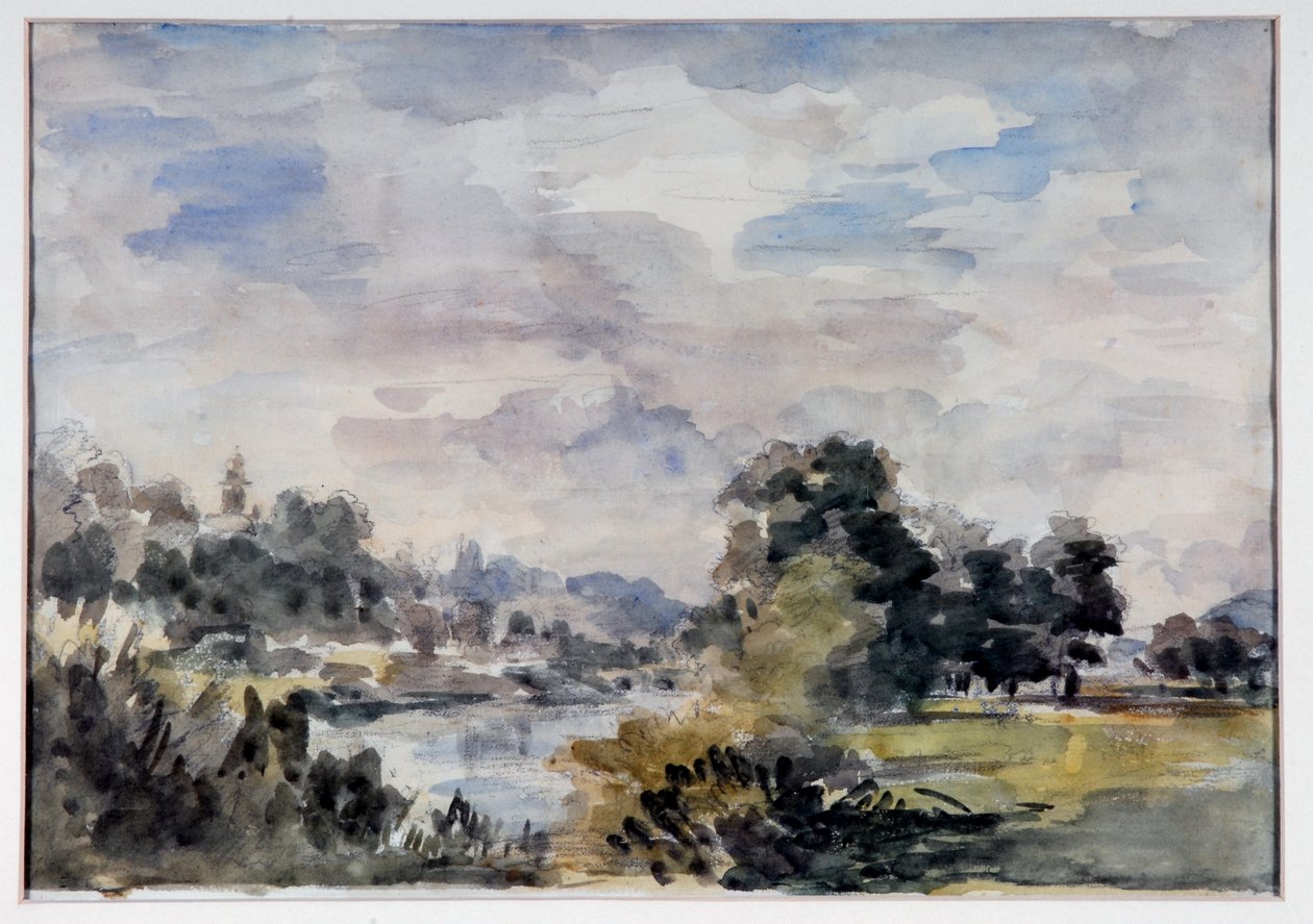 Näkymä lähellä Bridgnorthia, n. 1925 (akvarelli paperille) tekijältä Philip Wilson Steer
