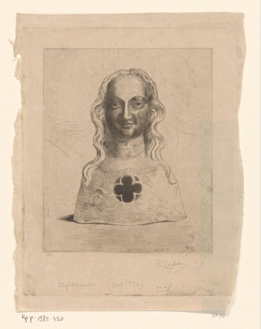 naisen rintakuva Chief Reliquary (alkuperäinen nimi) tekijältä Philip Zilcken (signed by artist)