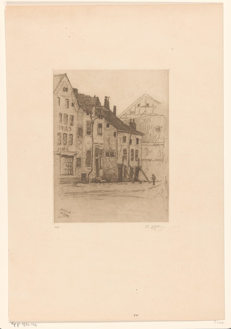 Vanhoja taloja Place Verte -kadulla, Verviersissä Vieilles maisons, Place Verte (Verviers) (alkuperäinen nimi) tekijältä Philip Zilcken