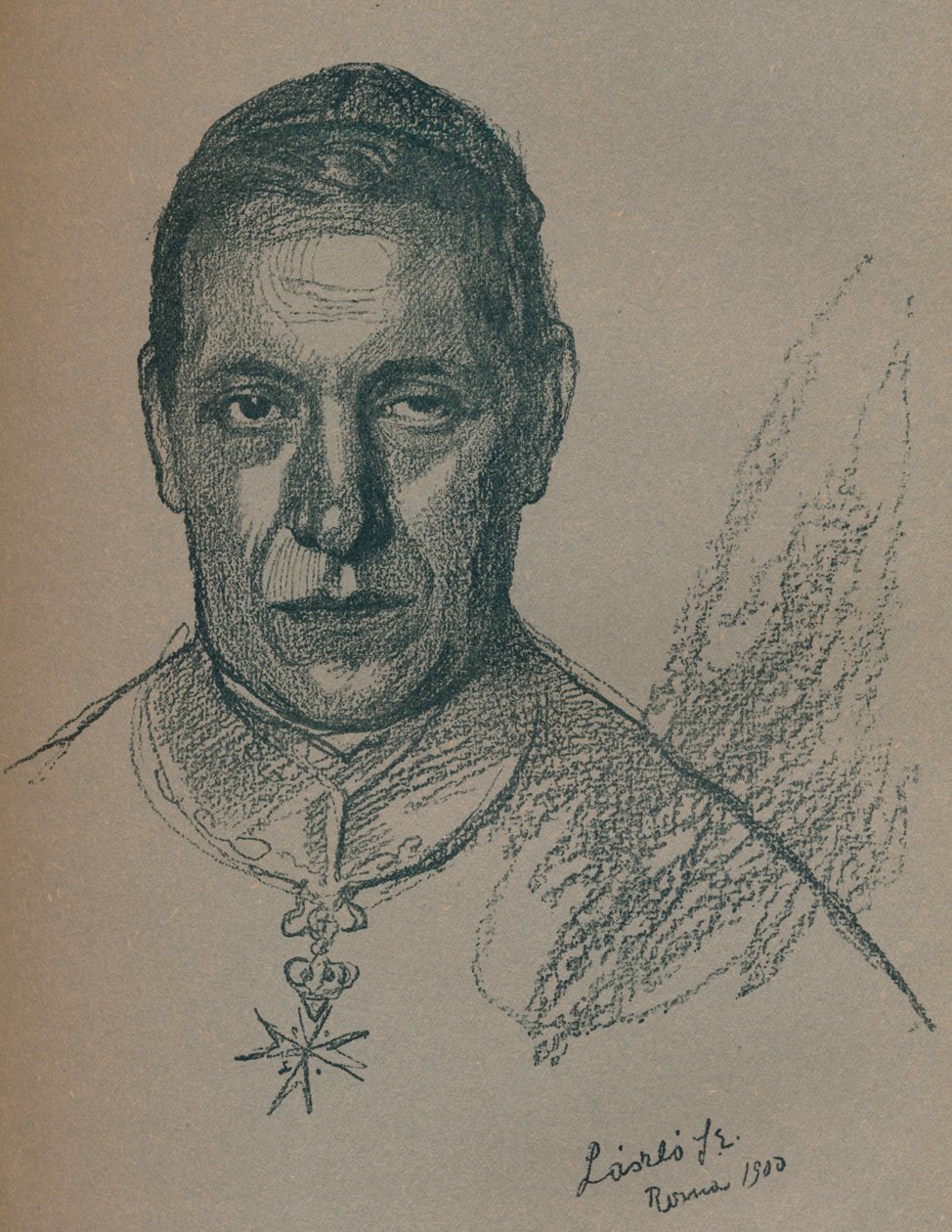 Luonnos-muotokuva Hänen Eminentsistaan kardinaali Rampolrasta, 1900 1901-1902. Taiteilijat: Fulop Laszlo, Philip A de Laszlo. tekijältä Philip de László