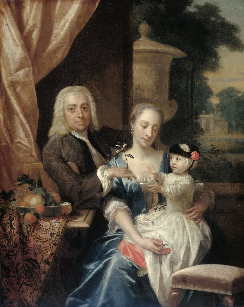 Isaac Parker (1702-1755), hänen vaimonsa Justina Johanna Ramskrammer (1702-1798) ja heidän poikansa Willem Alexander (1740-1747) tekijältä Philip van Dijk