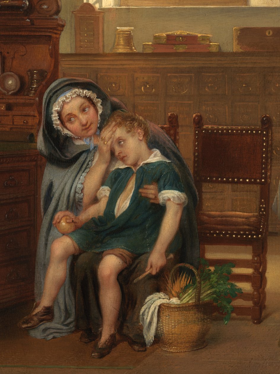 Yksityiskohta Saint-Johnin sairaalan apteekista (öljy paneelissa) tekijältä Philipe Jacques van Bree