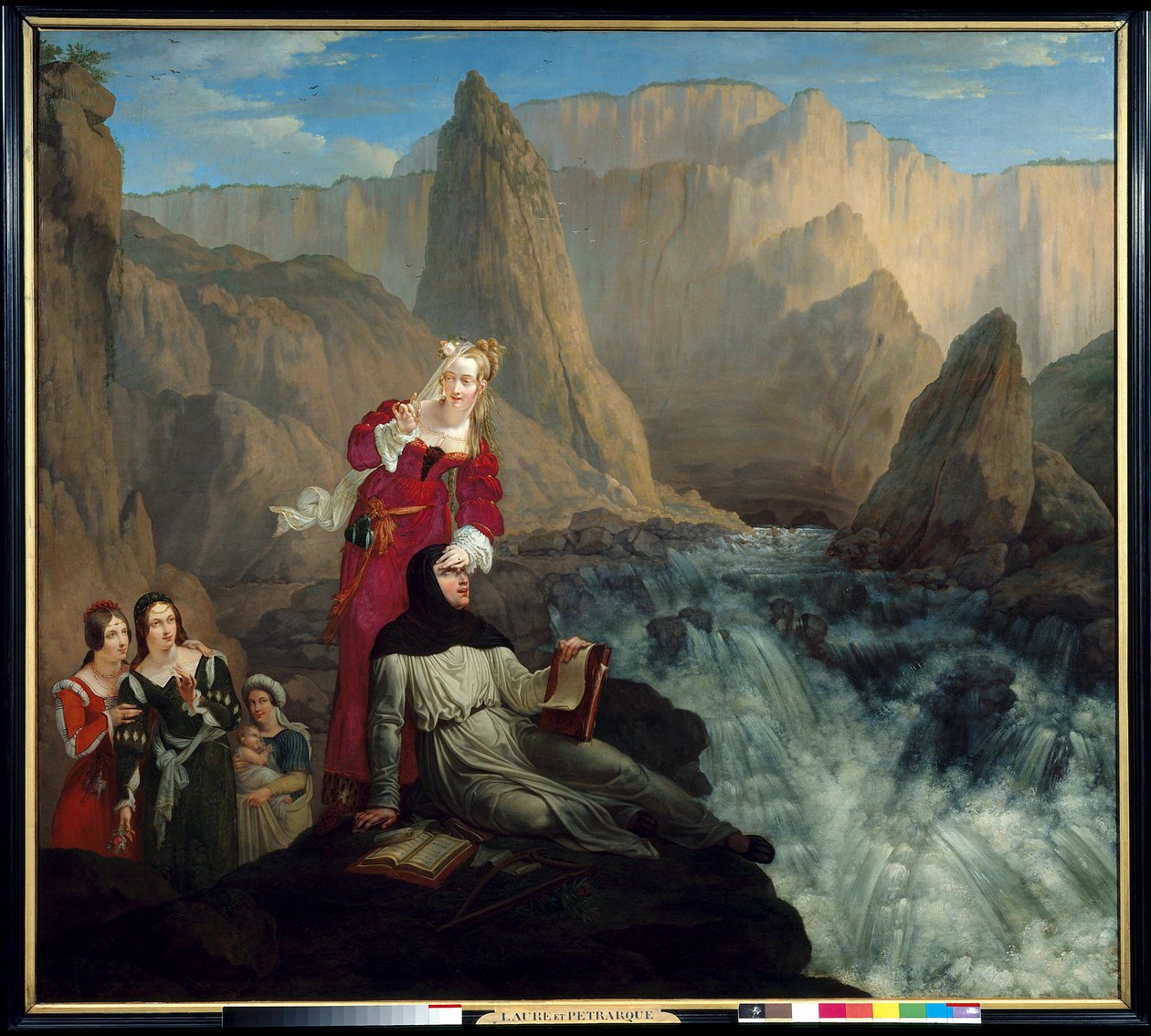 Laure ja Petrarque Fontaine de Vaucluseen. Philippe Jacques (Philippe Jacques) Van Breen (1786-1871) maalaus tekijältä Philipe Jacques van Bree