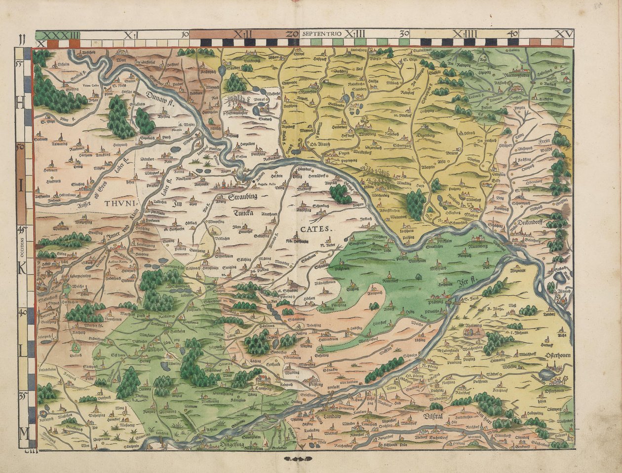 Bairische Landtafeln von 1568 (Tafel 11) tekijältä Philipp Apian
