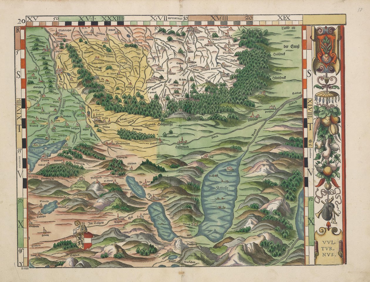 Bairische Landtafeln von 1568 (Tafel 20) tekijältä Philipp Apian