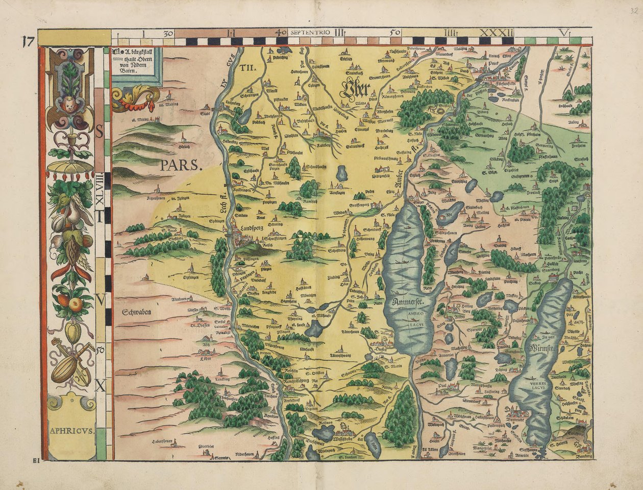 Philipp Apian - Baijerin maataulukot vuodelta 1568 tekijältä Philipp Apian