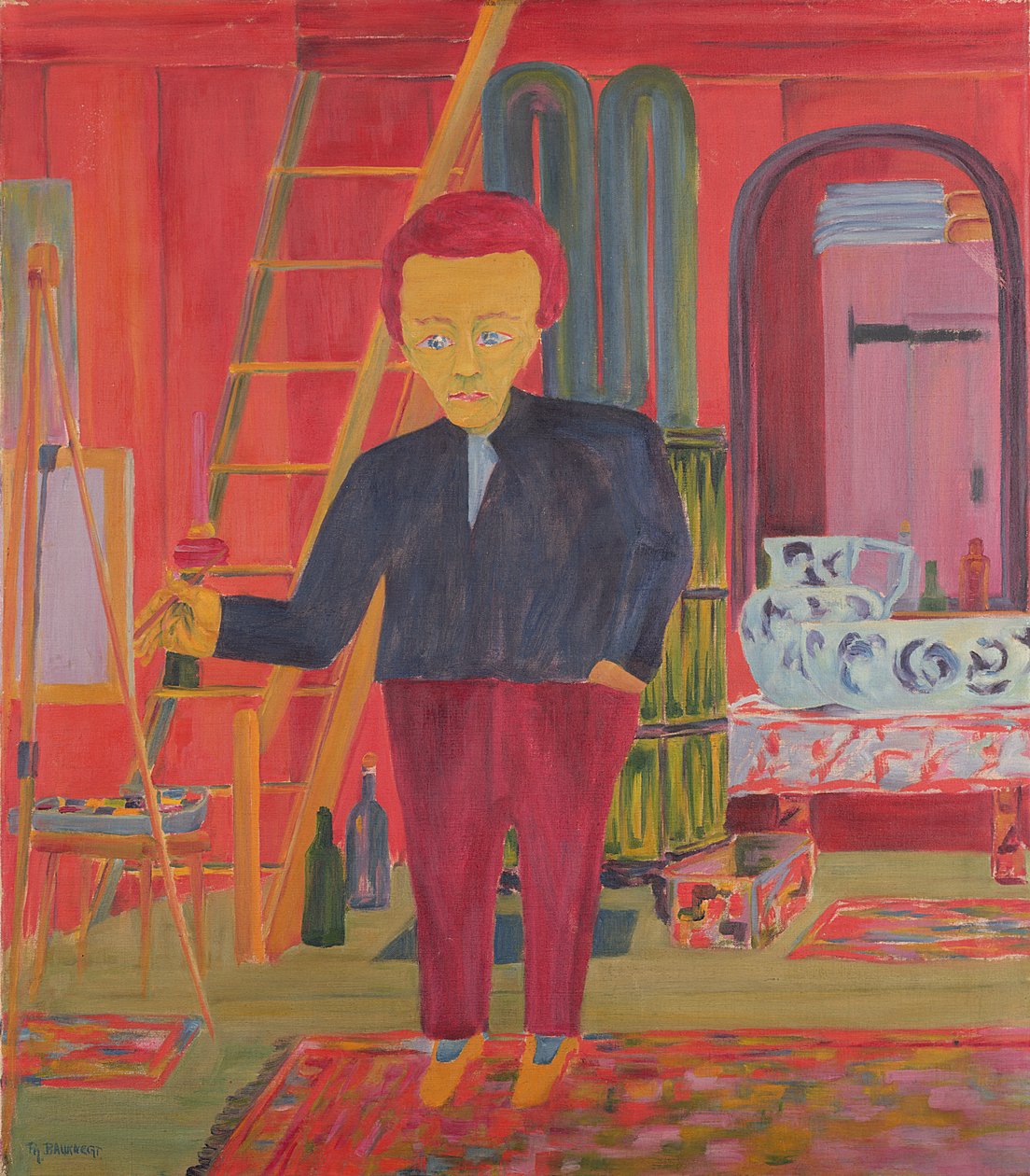Taidemaalari Ernst Ludwig Kirchner poseeraa muotokuvassa Davosissa tekijältä Philipp Bauknecht