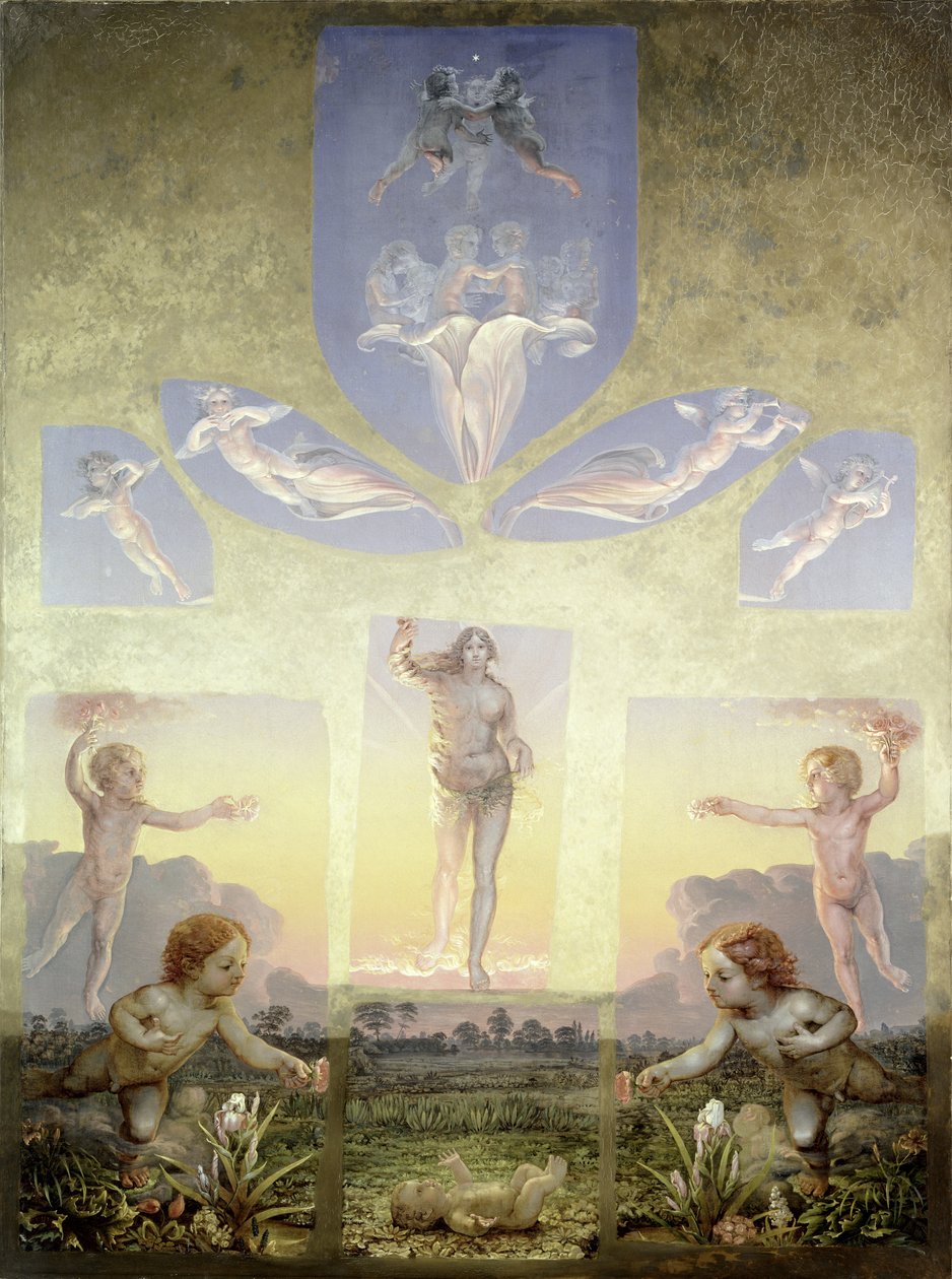 Tutkimus The Morningin toisesta versiosta, 1809 (katso myös kehystetty versio kohdasta 144715) tekijältä Philipp Otto Runge