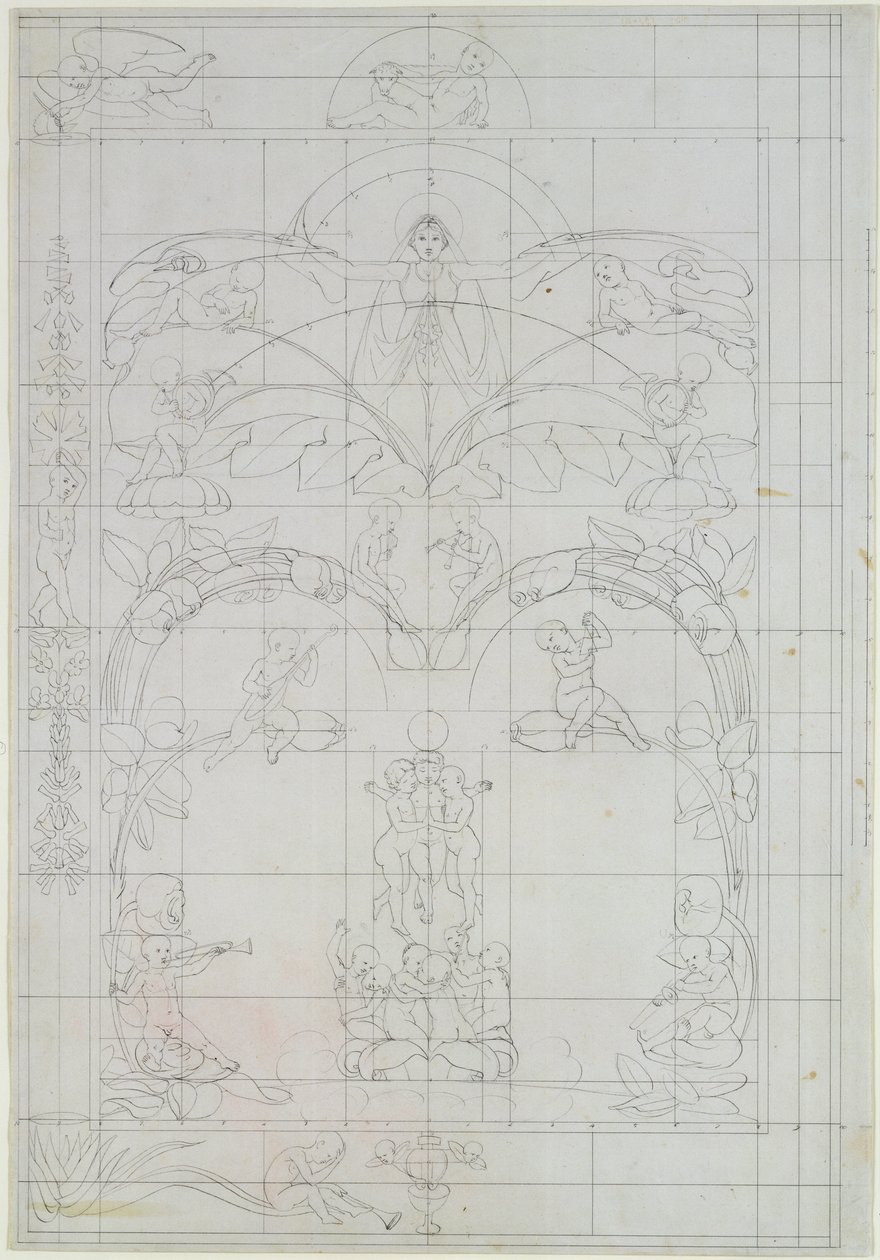 Ilta, 1803 (kynä ja pesu paperille) tekijältä Philipp Otto Runge