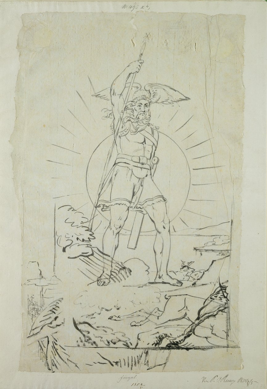Fingal, 1804-5 (kynä, muste ja kynä paperille) tekijältä Philipp Otto Runge