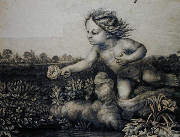 Genie ruusun kanssa, 1809 tekijältä Philipp Otto Runge