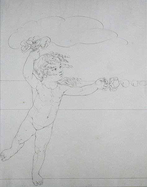 Genie ruusun kanssa, The Morningin tutkimus, 1803 tekijältä Philipp Otto Runge