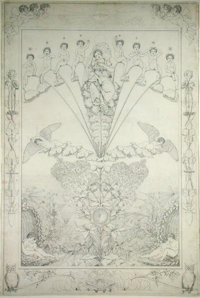 Yö (kuparivedos), 1803 (kynä ja musta muste paperille) tekijältä Philipp Otto Runge