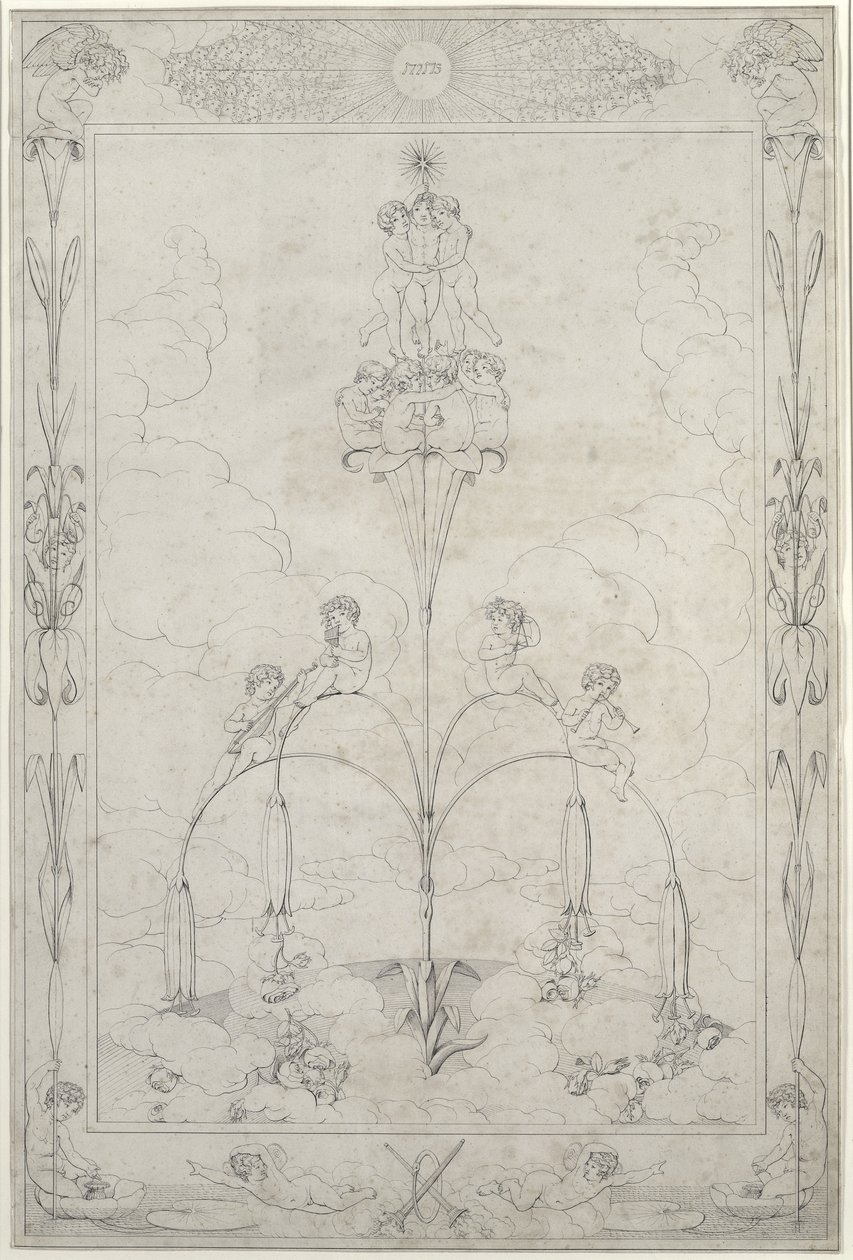 Aamu, 1803 (muste paperille) tekijältä Philipp Otto Runge