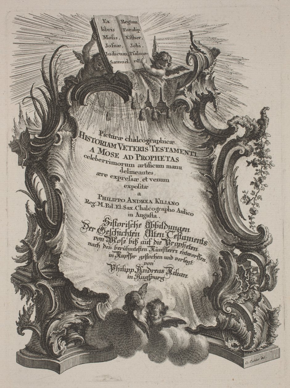 Kalkografisia kuvia Vanhan ja Uuden testamentin historiasta tekijältä Philipp Andreas Kilian after Various Artists, Johann Michael Wagner