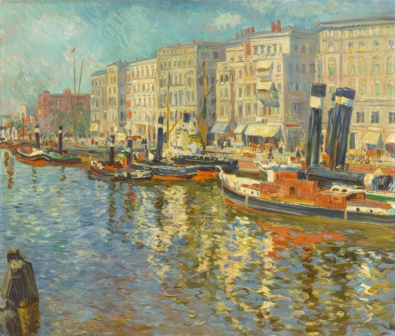 Stettin, Hafen / Gemälde von Philipp Franck tekijältä Philipp Franck