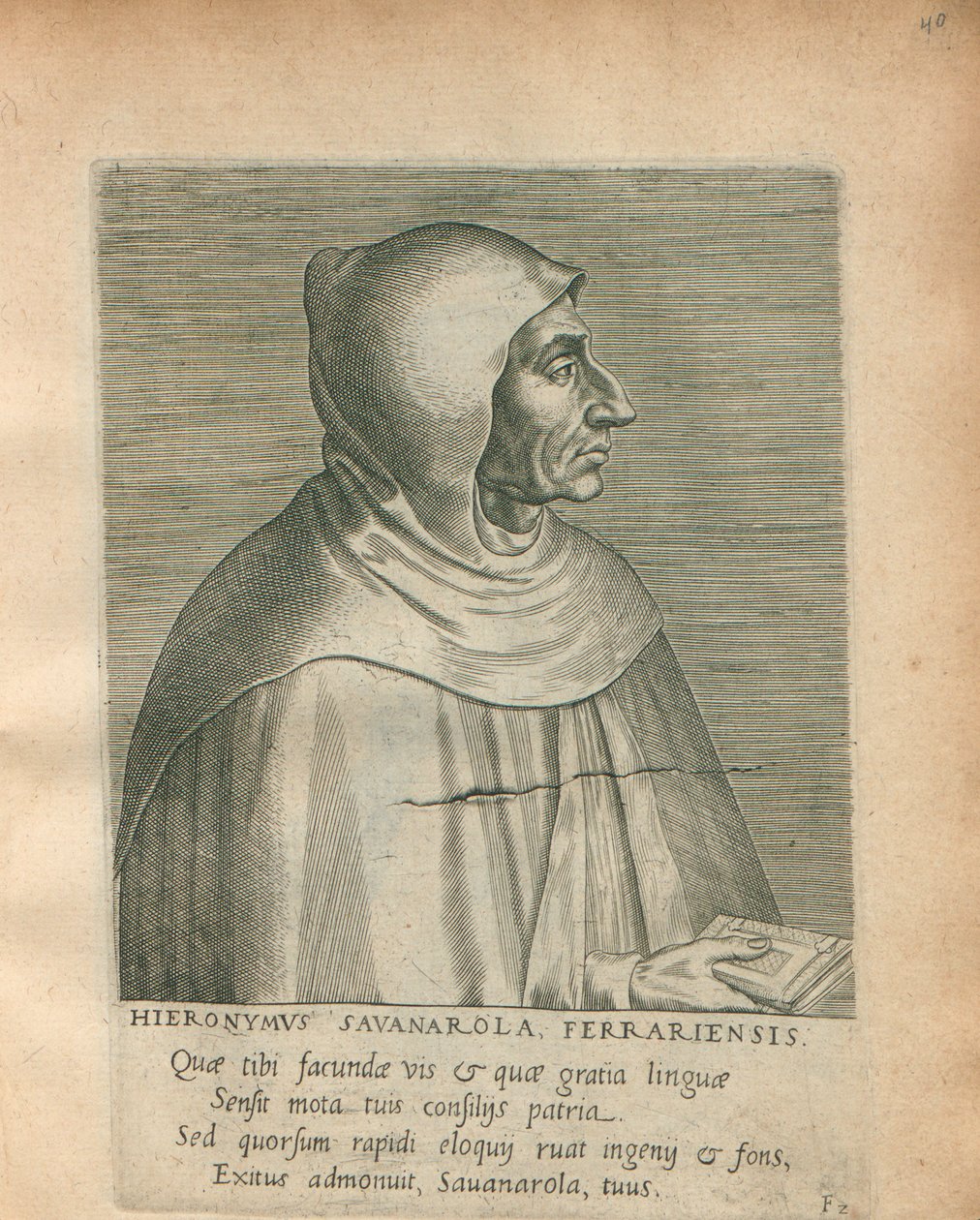 Girolamo Savonarola, 1572. tekijältä Philipp Galle