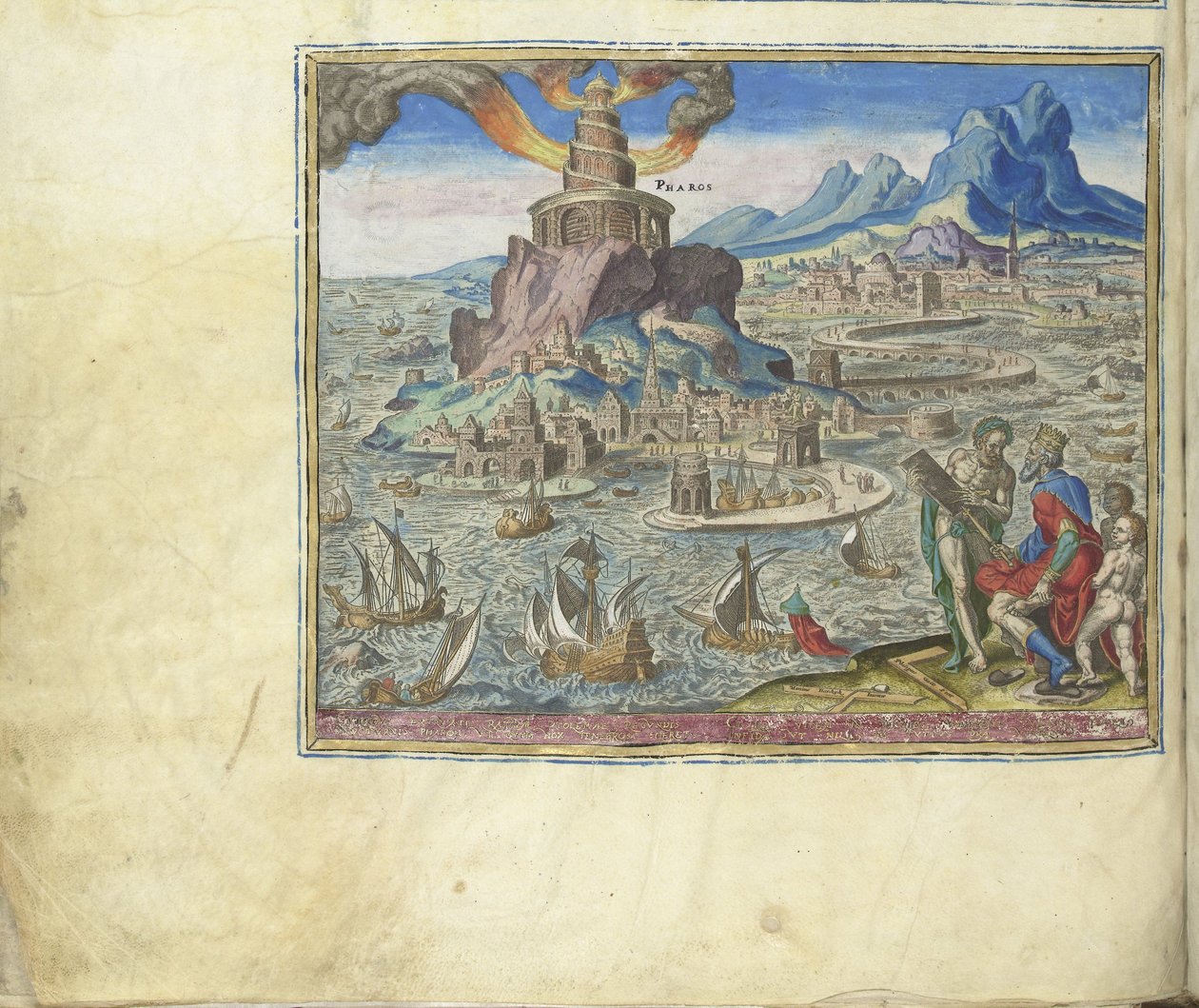 Aleksandrian majakka sarjasta Maailman kahdeksas ihme, 1572 tekijältä Philipp Galle