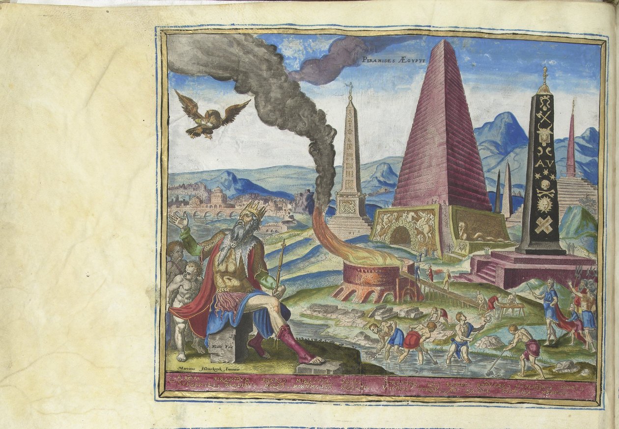 Egyptin pyramidit sarjasta Maailman kahdeksas ihme, 1572 tekijältä Philipp Galle