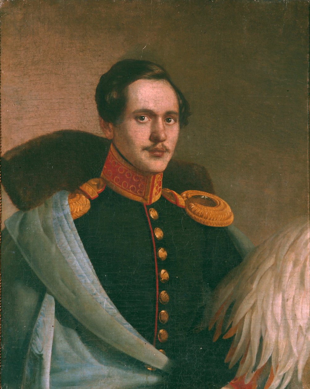 Runoilija Mihail Lermontovin muotokuva 1814-1841, 1834 tekijältä Philipp Osipovich Budkin