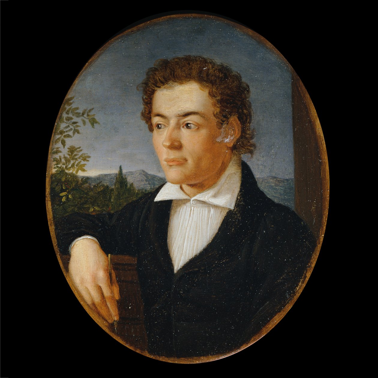 Nuoren miehen rintakuva iltamaiseman edessä tekijältä Philipp Otto Runge
