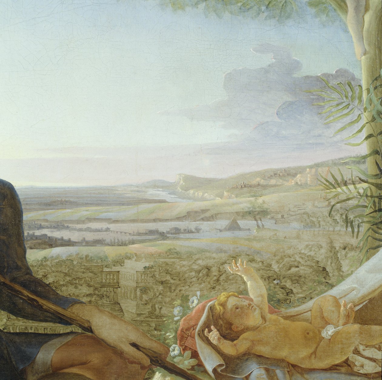 Kristus-lapsi ja maisema elokuvasta Rest on the Flight to Egypt, 1805-06 (yksityiskohta 141645) tekijältä Philipp Otto Runge