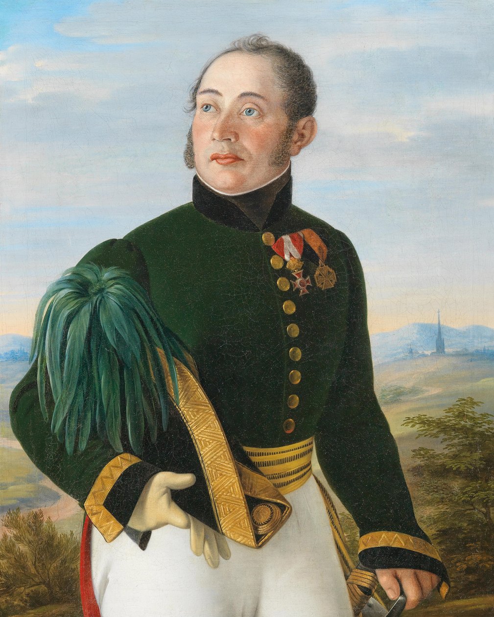 Kenttämarsalkka luutnantti Friedrich von Spannoghen muotokuva 1782-1850, 1830. tekijältä Philipp Stöhr