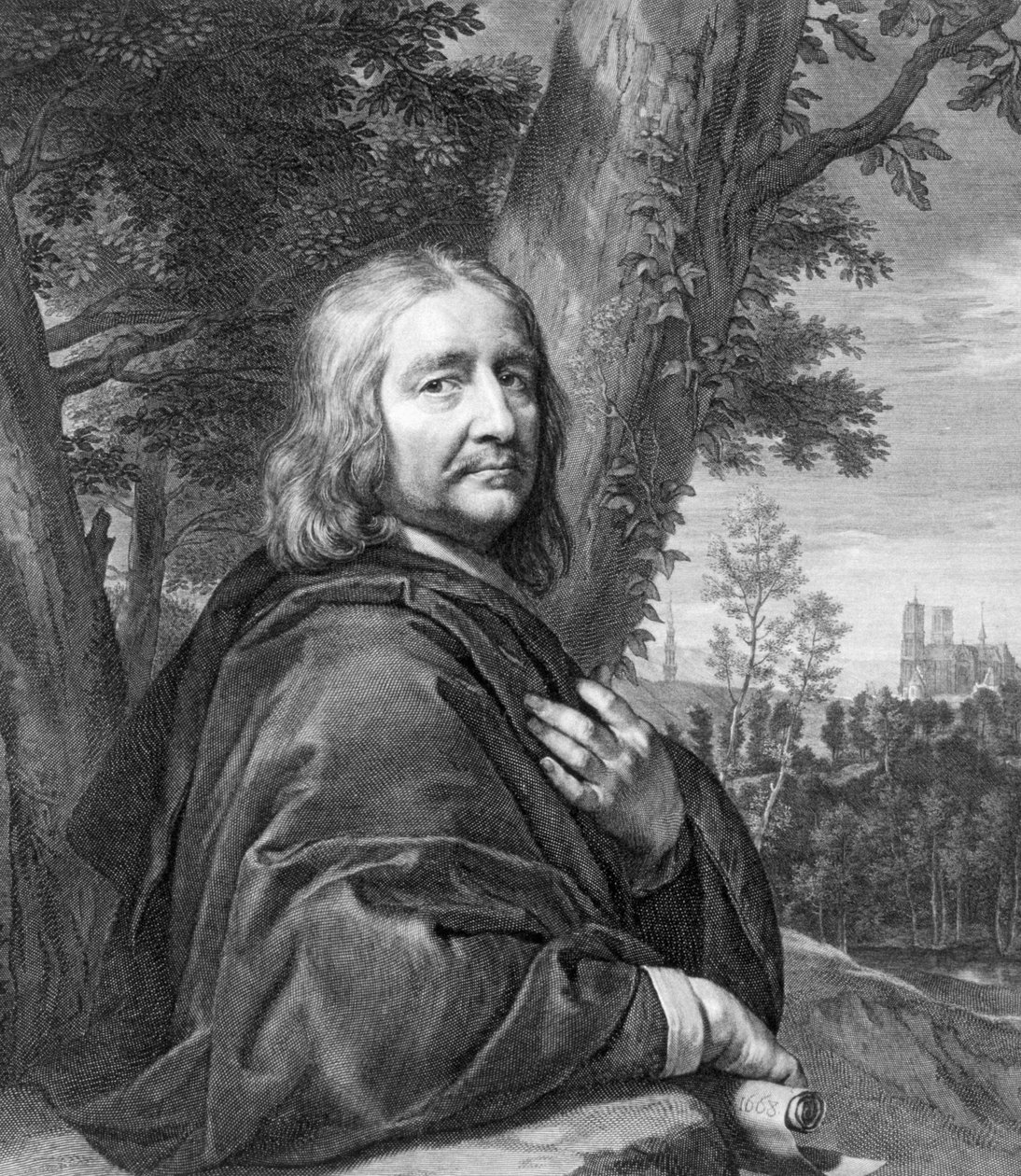 Omakuva, kaiverrus Gerard Edelinck tekijältä Philippe de Champaigne