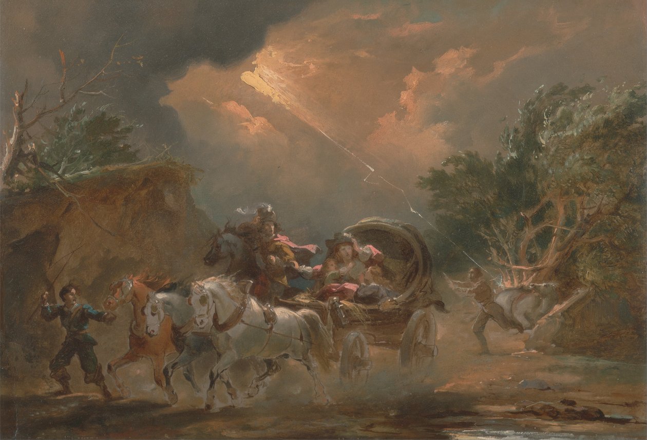 Valmentaja ukkosmyrskyssä tekijältä Philippe Jacques de Loutherbourg