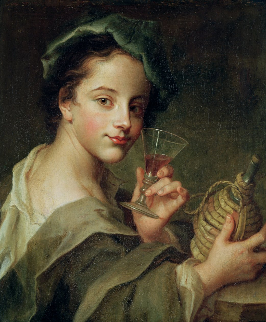 Babae na may baso ng Alak tekijältä Philippe Mercier