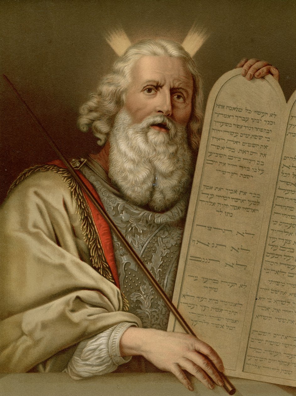 Mooses ja uudet lakitaulut tekijältä Philippe de after Champaigne