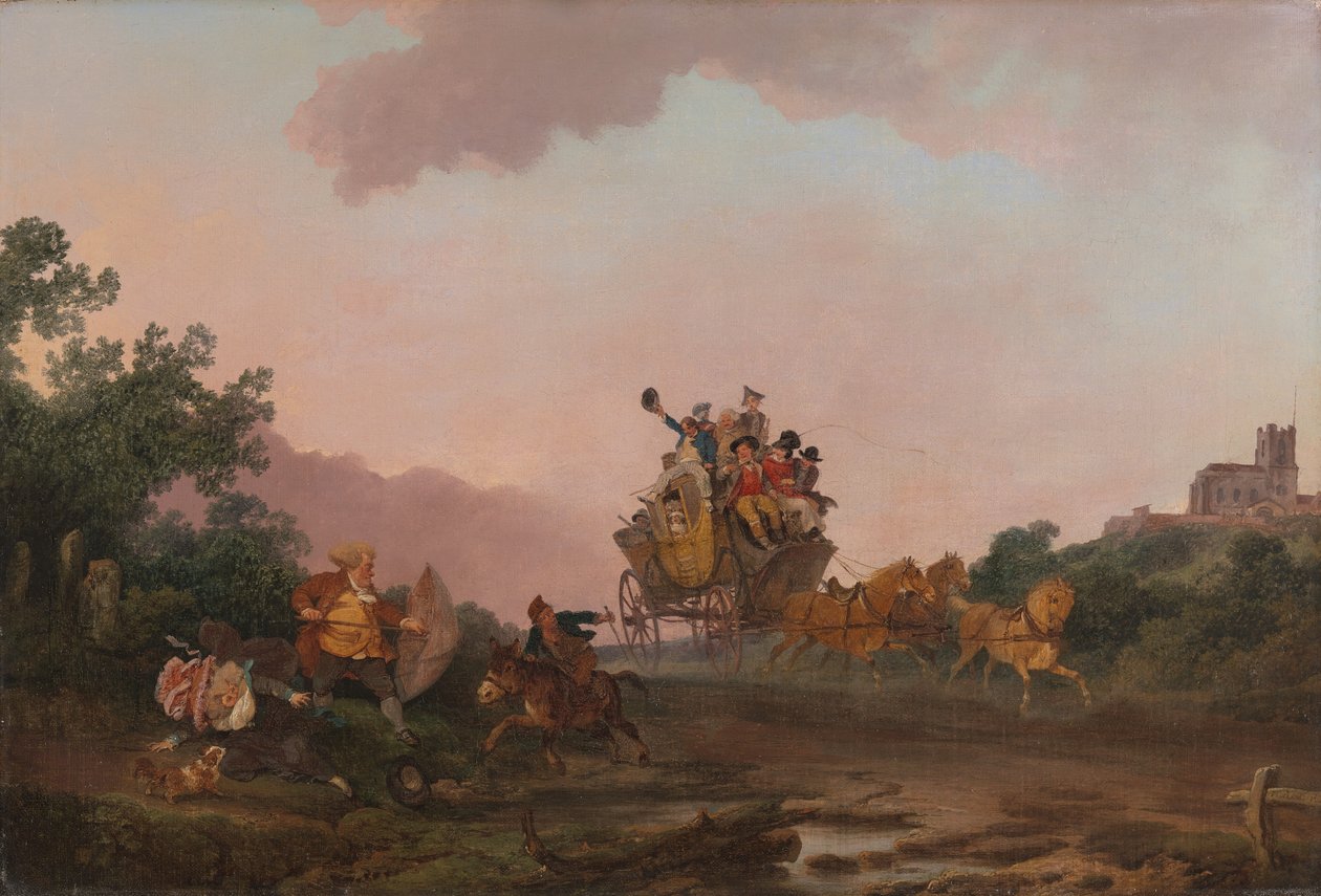 Revelers linja-autossa tekijältä Philippe-Jacques de Loutherbourg