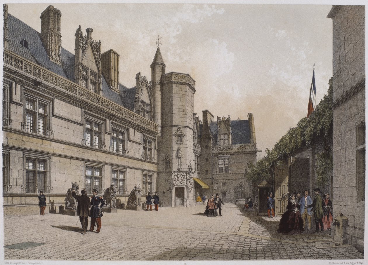 Cluny Hotel and Museum, Pariisi, kuvitus "Pariisista loistossaan", julkaisija Henri Charpentier, 1861 tekijältä Philippe Benoist
